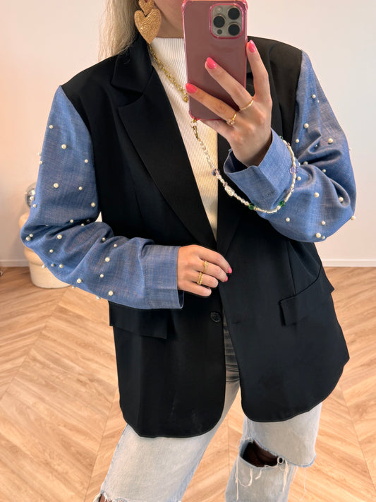 Livia Fé Blazer Denim Pearl