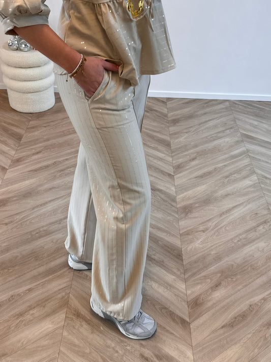 Hailey Pants Glitter Beige