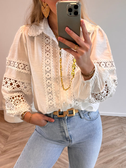 Broderie Blouse Wit