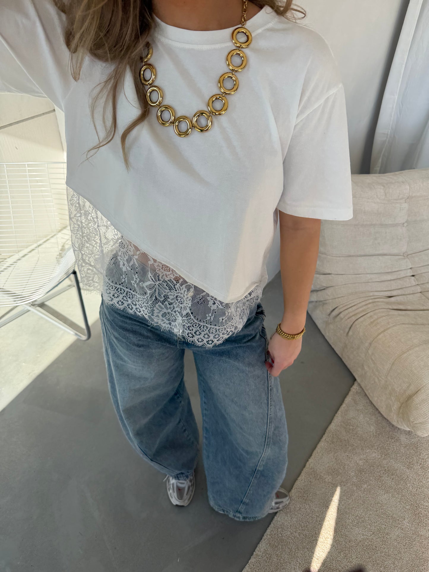 Lace Tee Wit PRE ORDER