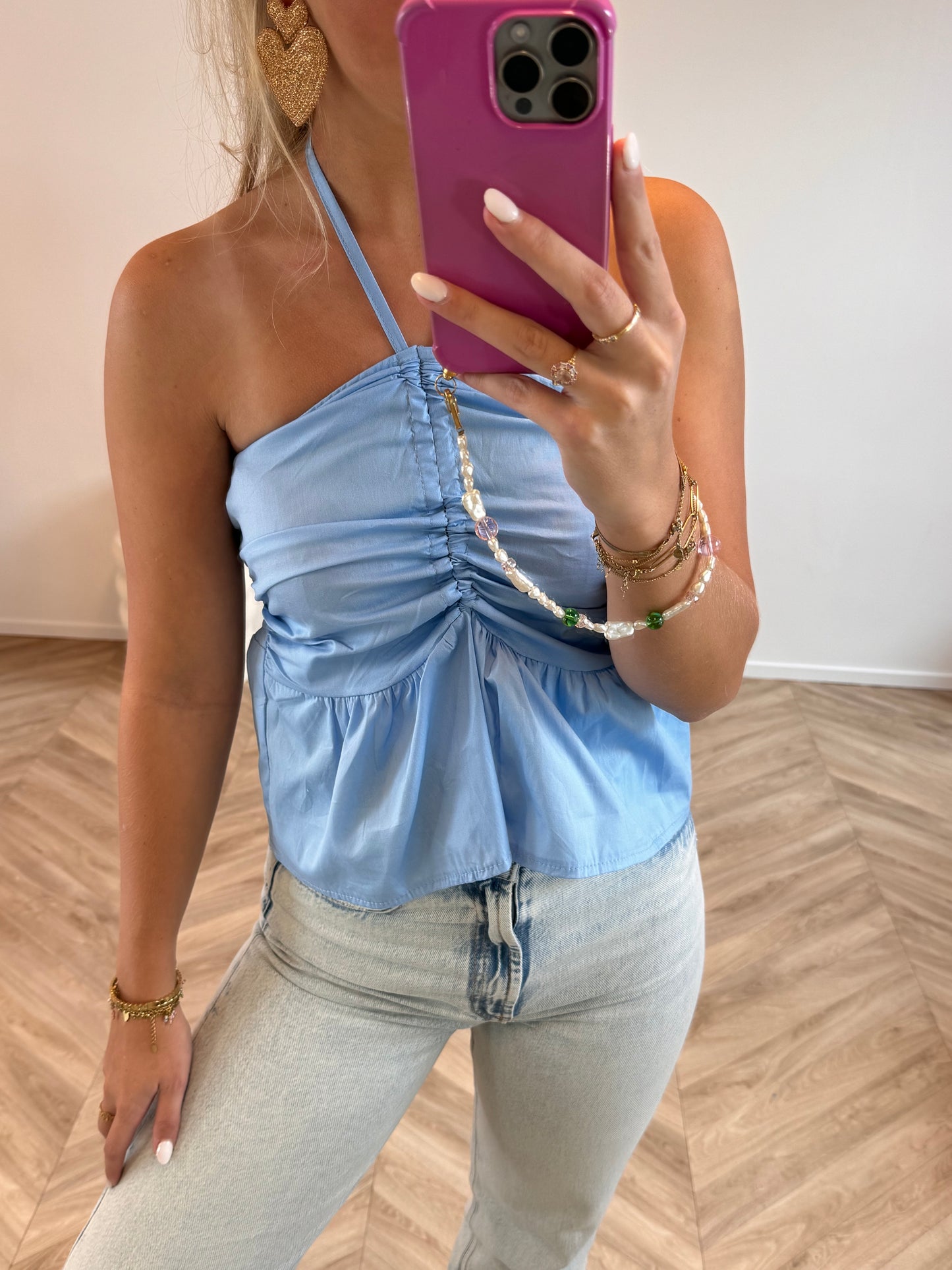 Halter Top Lichtblauw