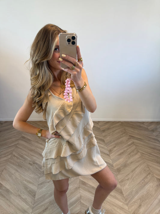 Summer Ruffle Jurkjes Beige