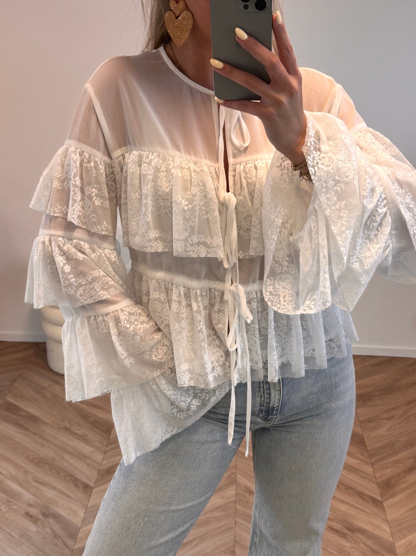 Romy Ruffle Blouse Wit