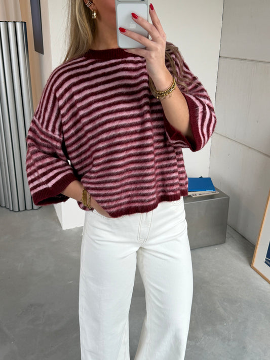 Lily Knit Gestreept Rood PRE ORDER