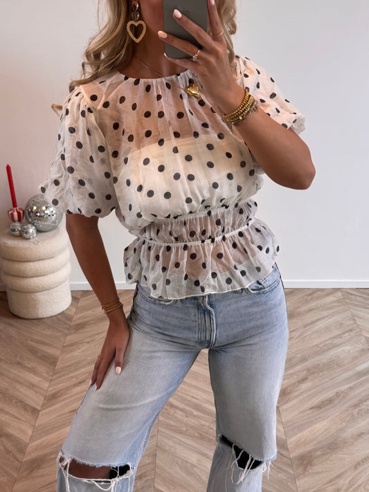 Cato Puff Dot Top