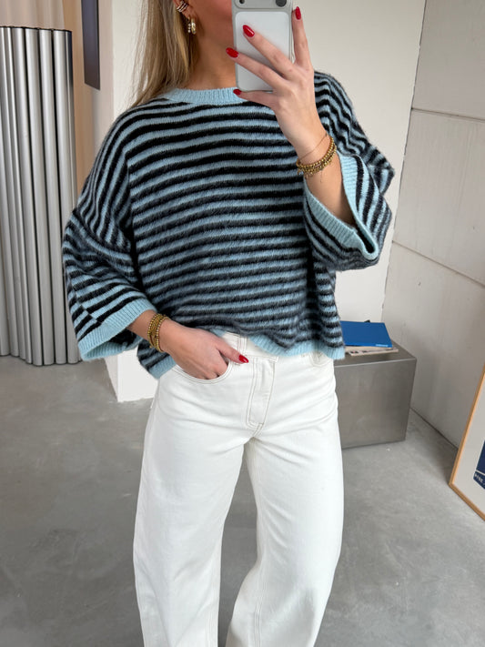 Lily Knit Gestreept Lichtblauw