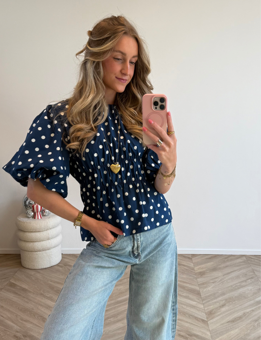 Peplum Roos Top Blauw