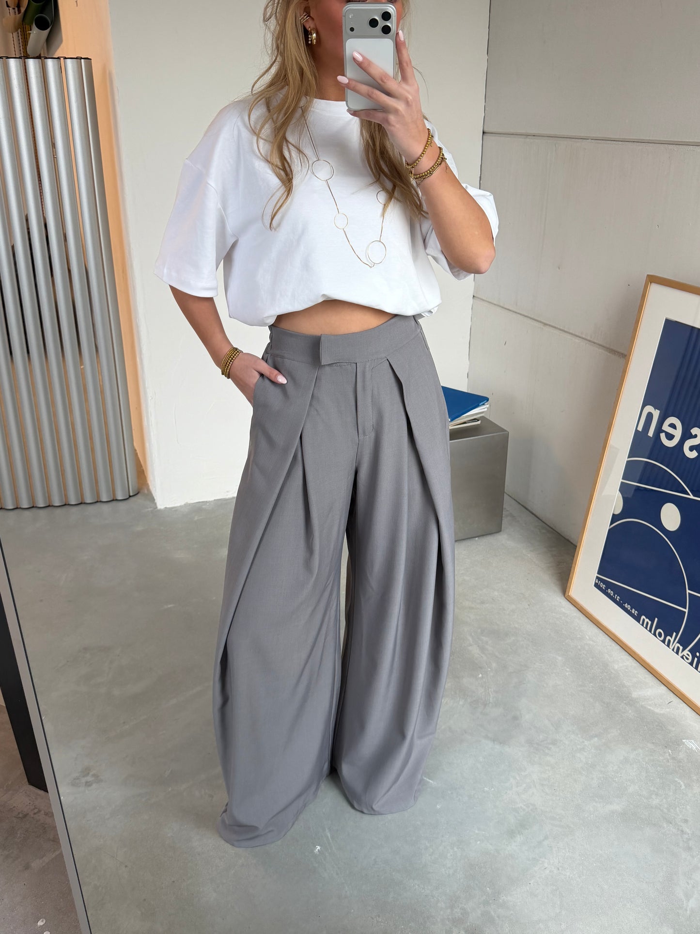 Wide Pantalon Grijs (tall)