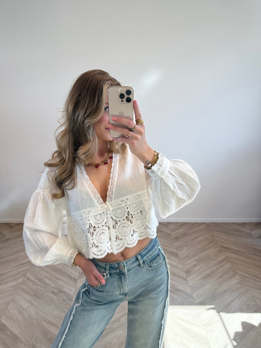 Beachy Blouse Wit PRE ORDER