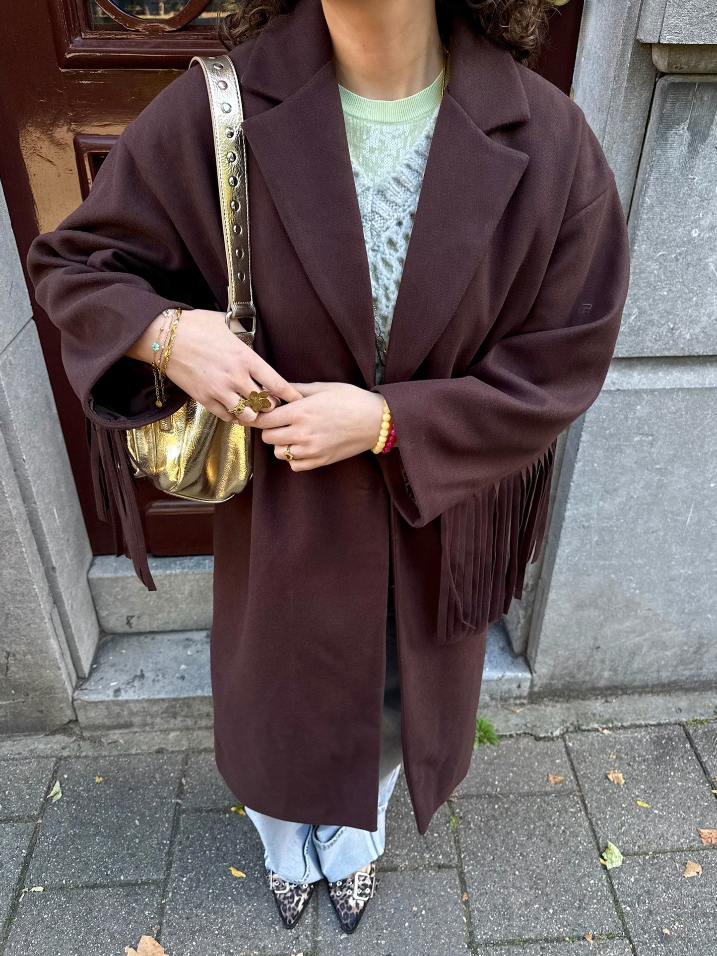 Ruffle Trenchcoat Bruin