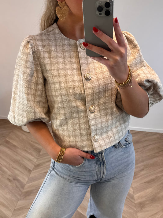 Tweed Top Beige