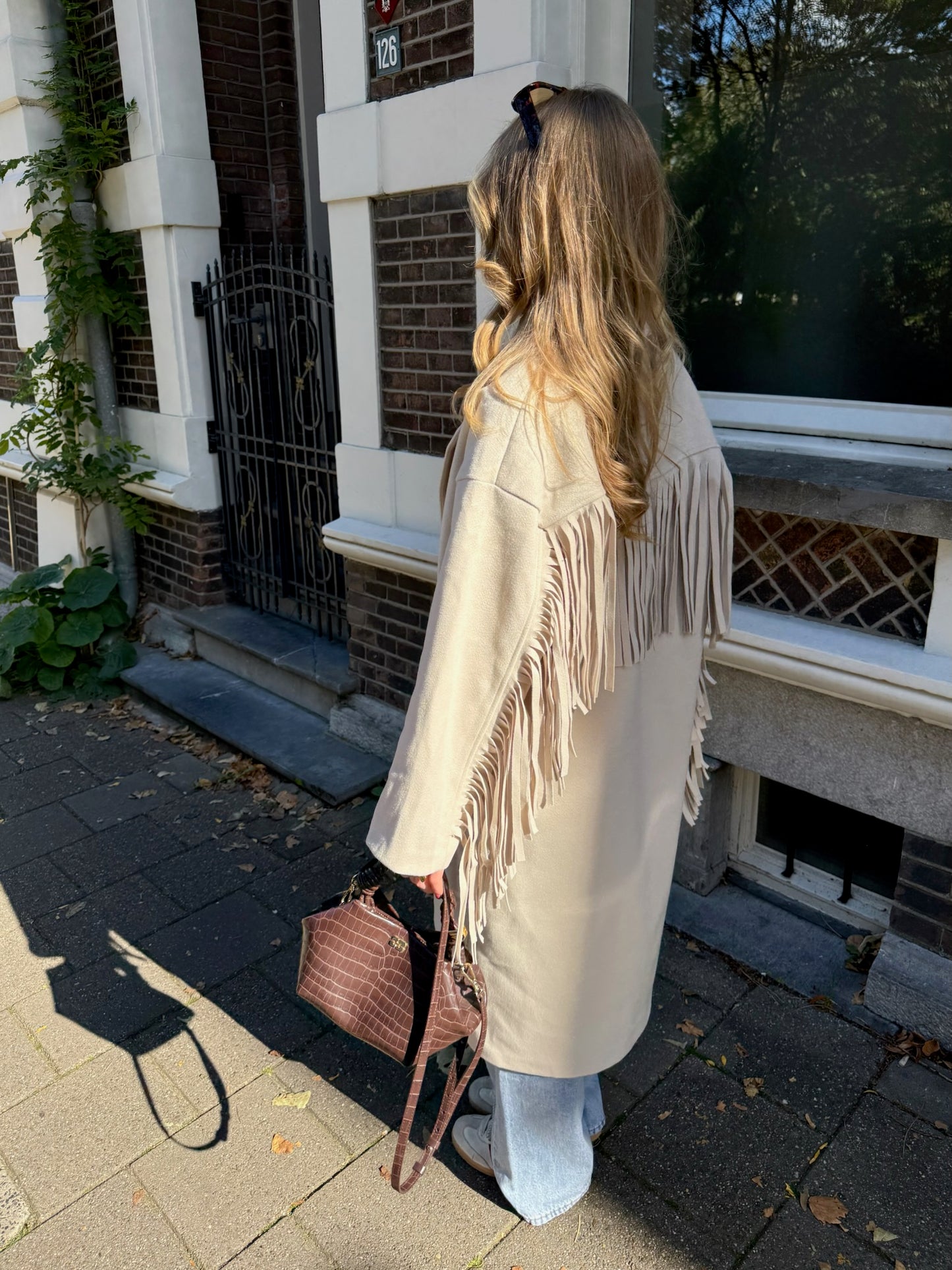 Ruffle Trenchcoat Beige