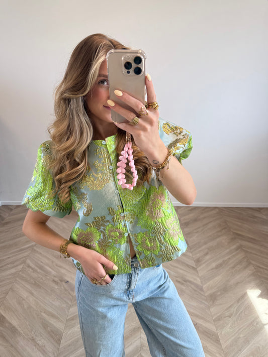 Jacquard Top Groen