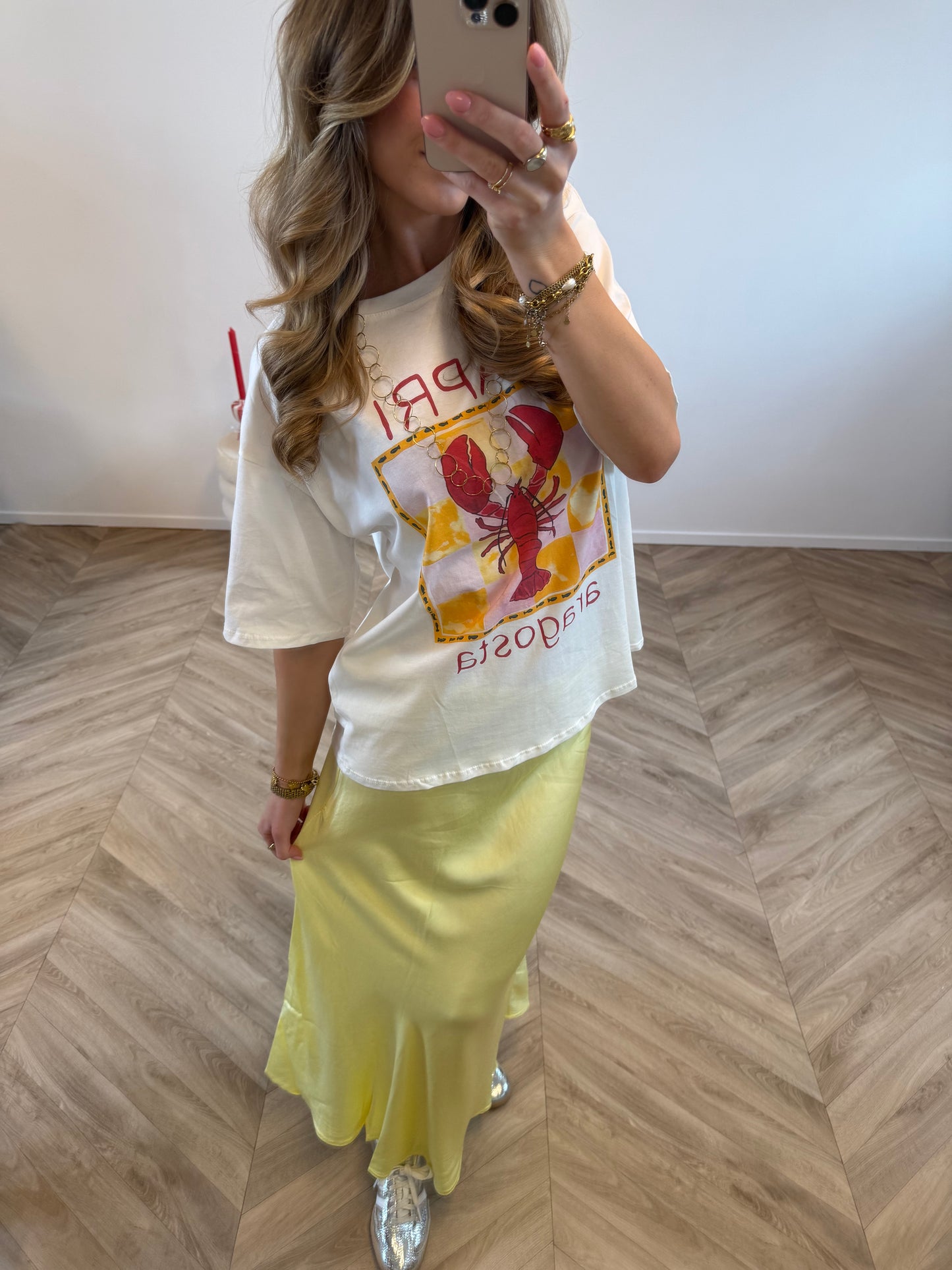 Satin Skirt Geel