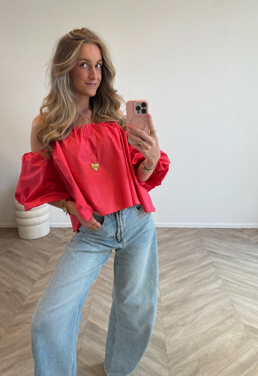 Off Shoulder Top Roze