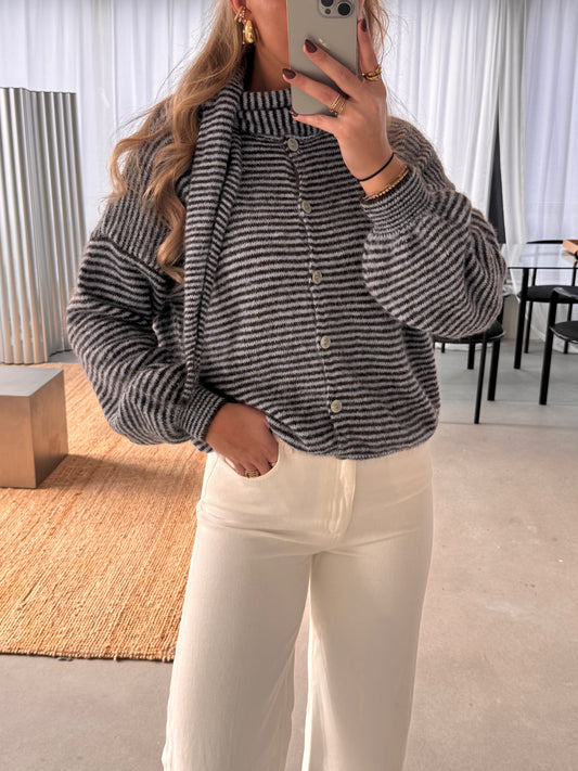 Livia Sweater Blauw met sjaal