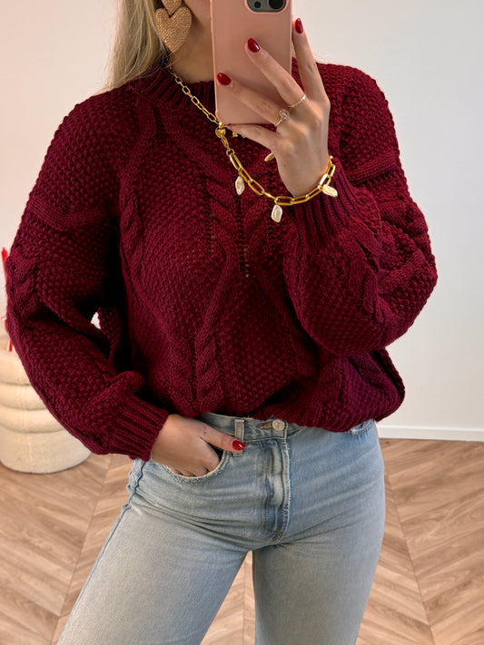 Rosa Knit Bordeaux Rood