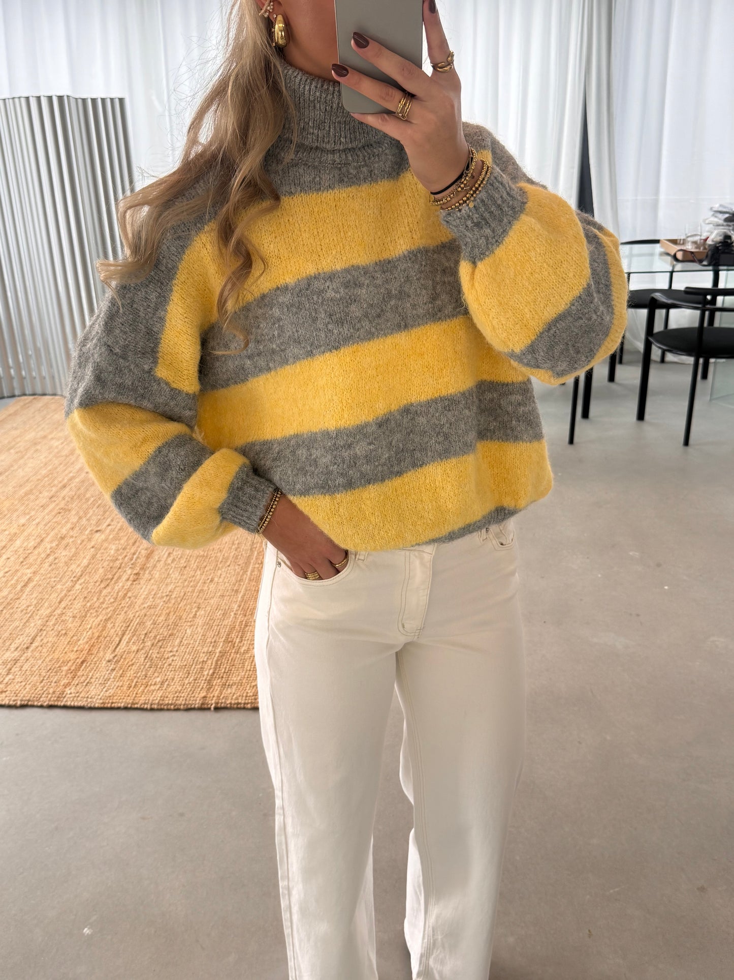 Isabella Knit Grijs/Geel PRE ORDER