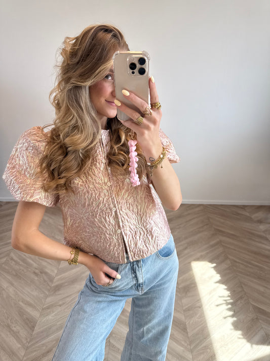 Jacquard Top Roze