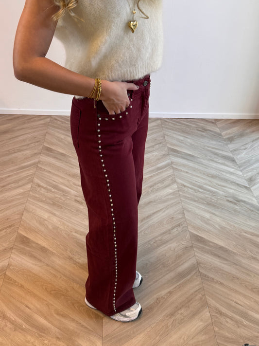 Bordeaux Studs Jeans