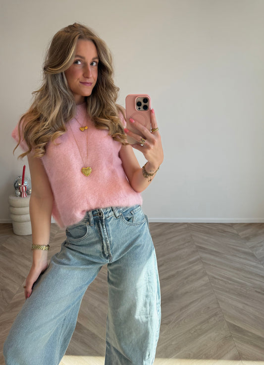 Liva Mohair Top Lichtroze