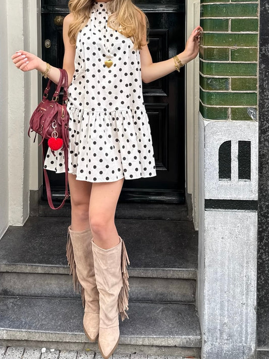 Lauren Ruffle Boots Beige