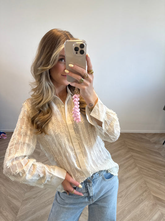 Ruffle Blouse Beige