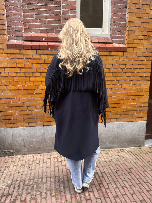Ruffle Trenchcoat Navy