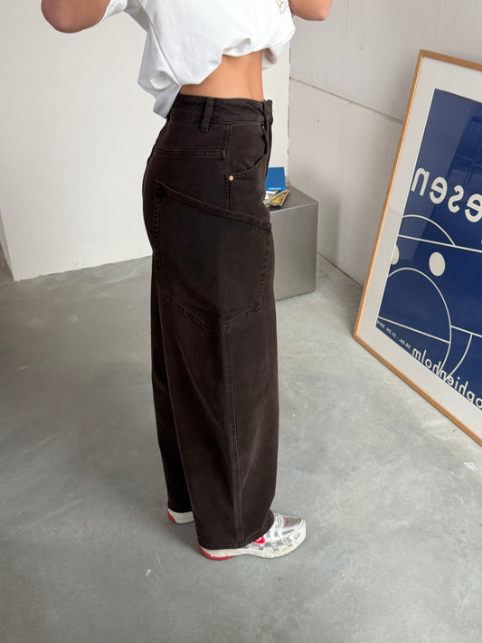 Lara Balloon Pocket Jeans Bruin