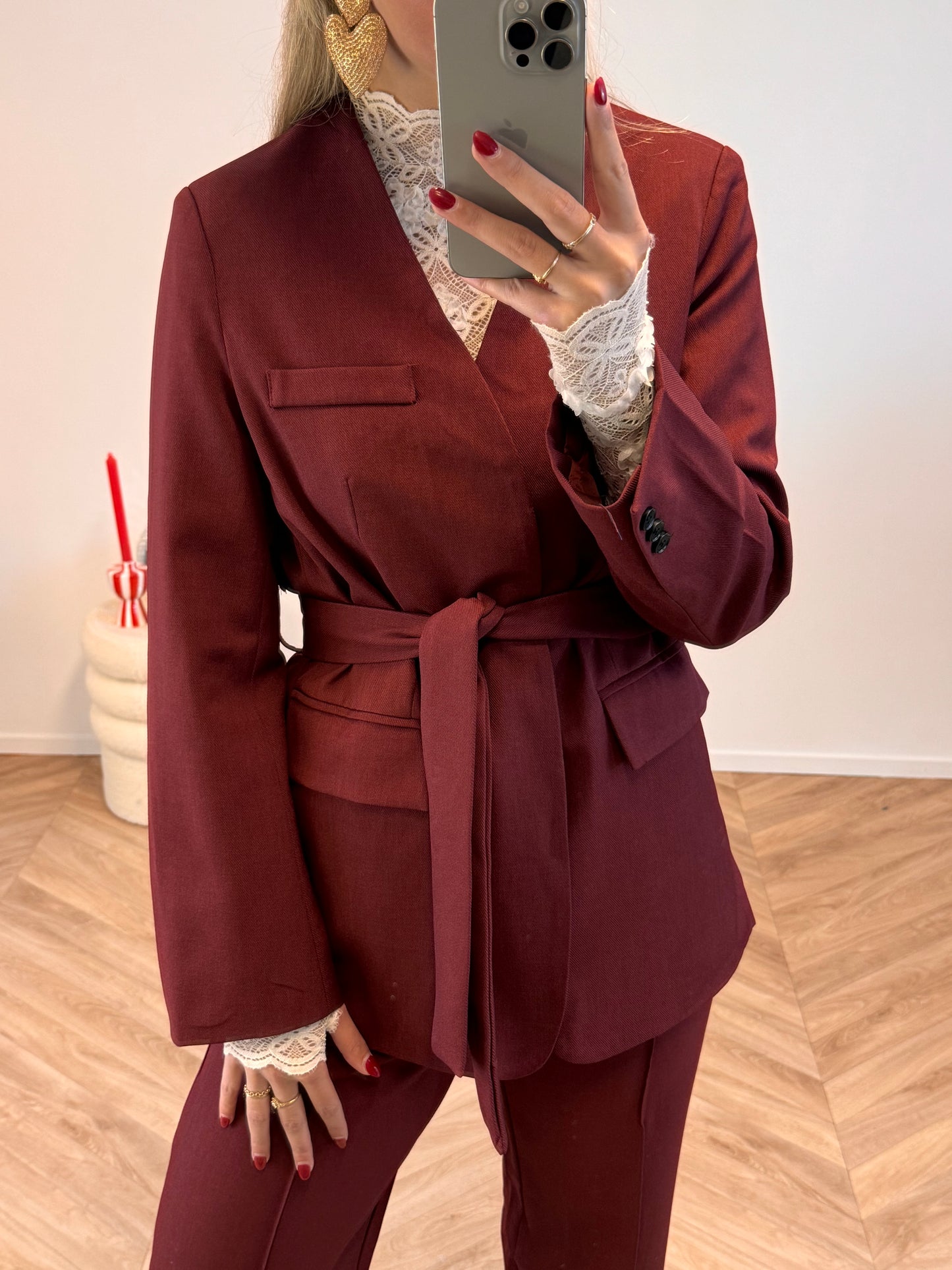 Suus Pak Blazer Bordeaux Rood