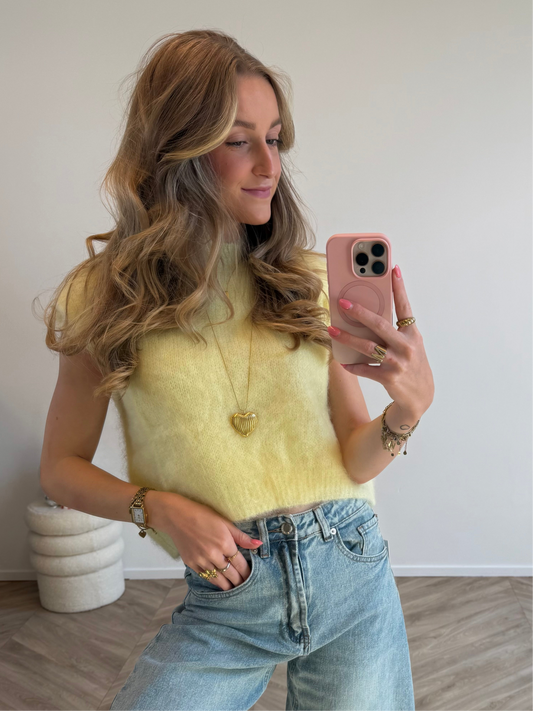 Liva Mohair Top Lichtgeel
