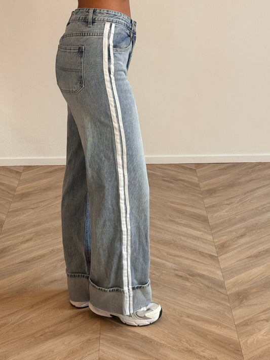 Tess Overslag Striped Jeans